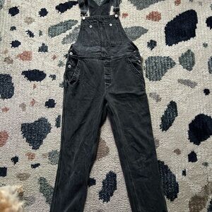 We The Free Black Gray Denim Overalls 27